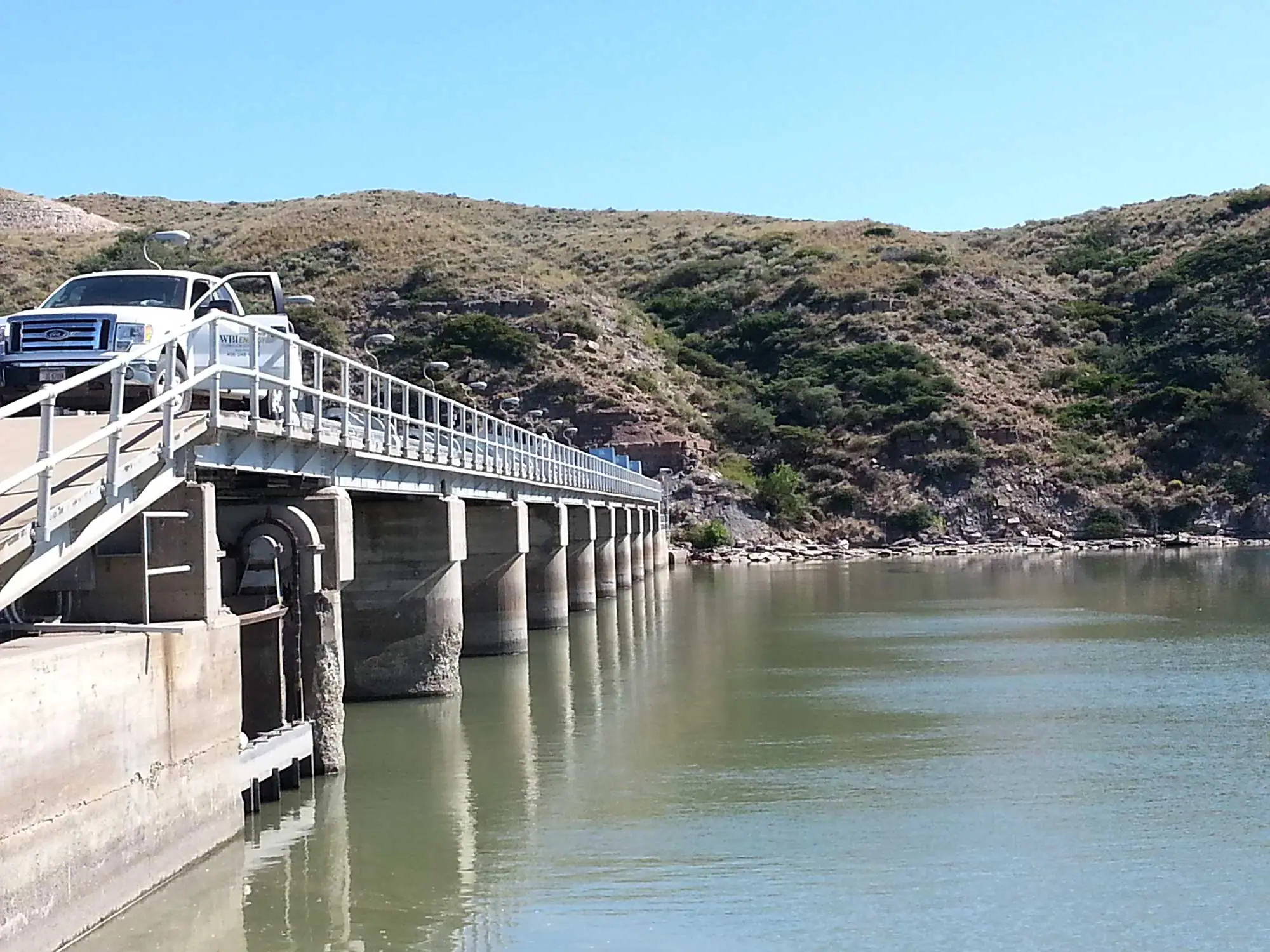 truck parked on a hydrodam
