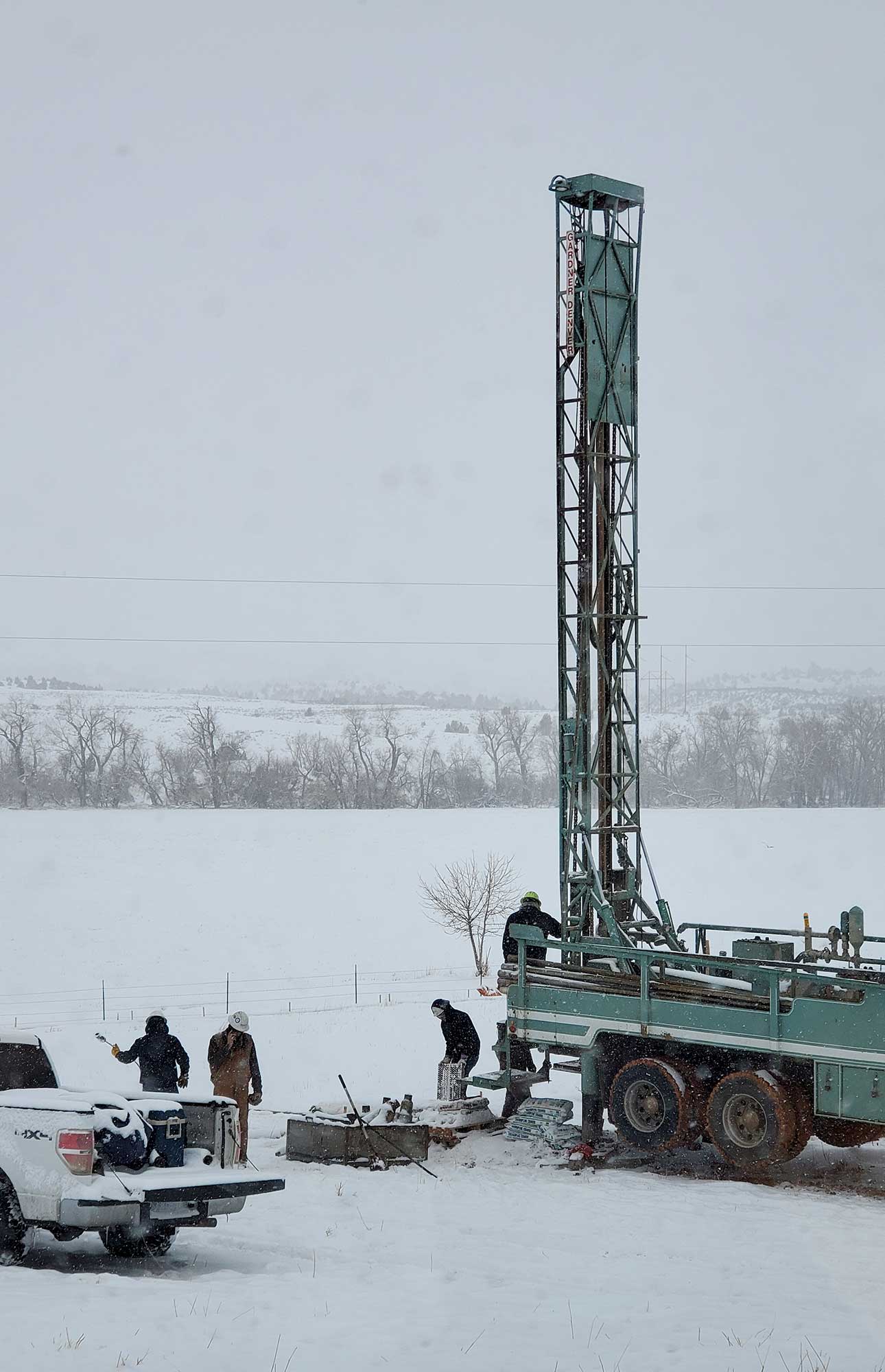 Deep well construction in winter