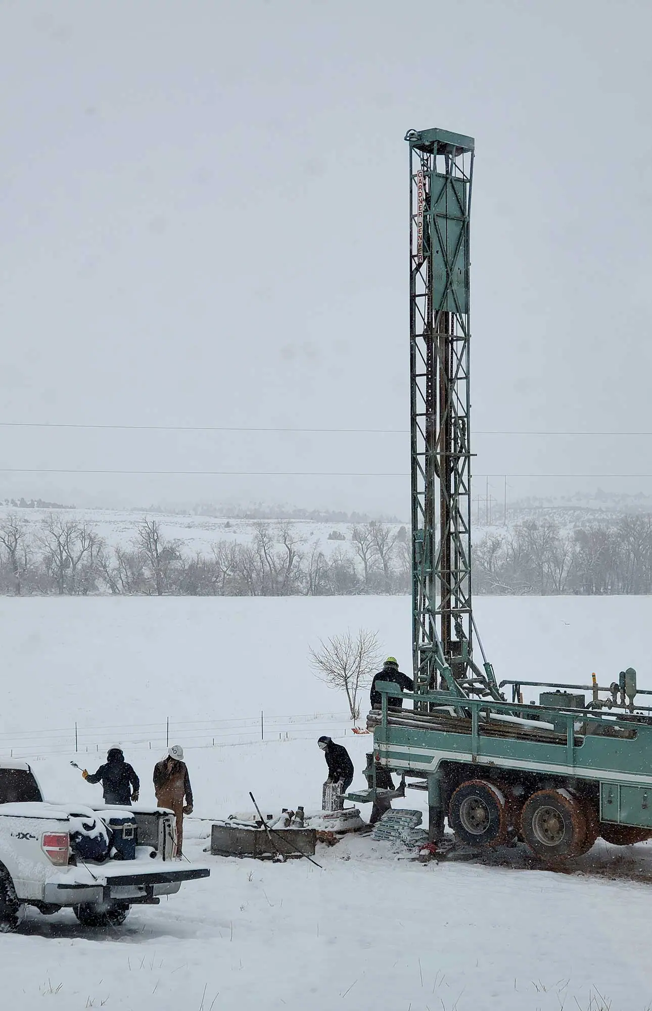 Deep well construction in winter